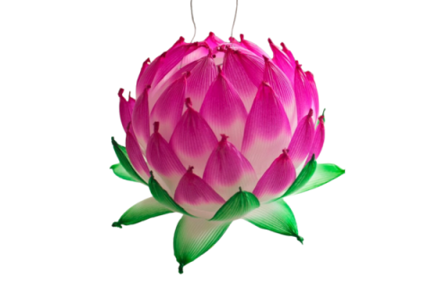 Pink Lotus flower-shaped lantern craft.